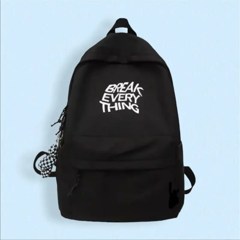 tas ransel distro tas ransel buat sekolah muat untuk sd smp sma murah sablon brak everythting Backpack Pria Wanita Hitam 0