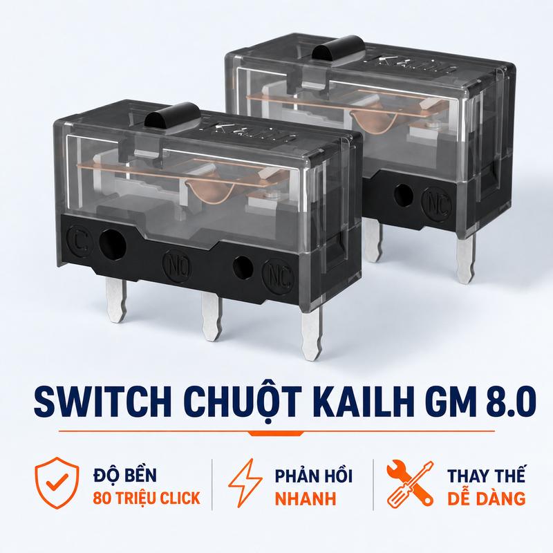 Nút Click Switch Chuột Kailh GM 8.0 Black Mamba 80 Triệu Lần Nhấn, Microswitch…