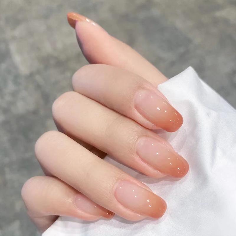 Product Introduction of [Glue Included] Medium-long, Simply Printed, Youthful Detachable Handmade False Nails [24-Piece Set] 20