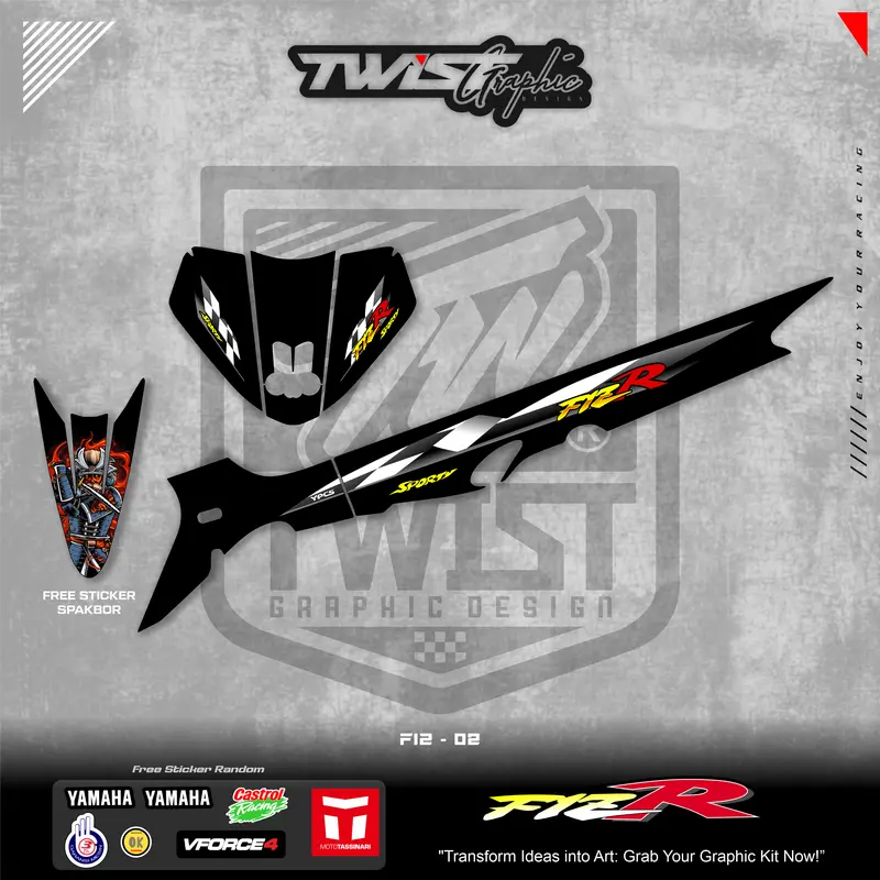 Stiker Striping Fiz R Custom Hologram Crome untuk Kendaraan Anda - Motorcycle 7