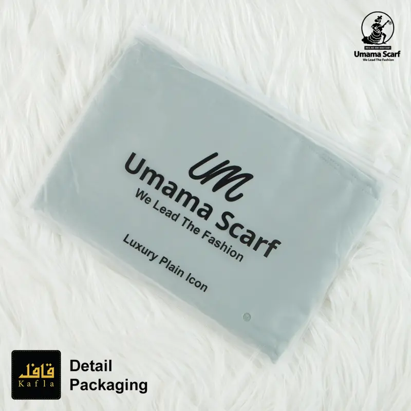 BARU Hijab Segiempat Polos Luxury Plain LC/Luxury Pouch Metal Logo UM Orinal Umama Scarf 2