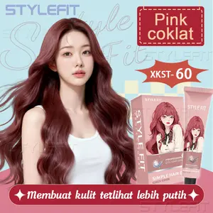 [ Pengiriman cepat ] STYLE FIT cat rambut Pink coklat *200ml Tidak perlu bleach, Lembut imut, fashion membuat, kulit tampak lebih cerah(cat rambut/pewarna rambut/Hair dye/Cat rambut pink brown/Cat rambut brown)