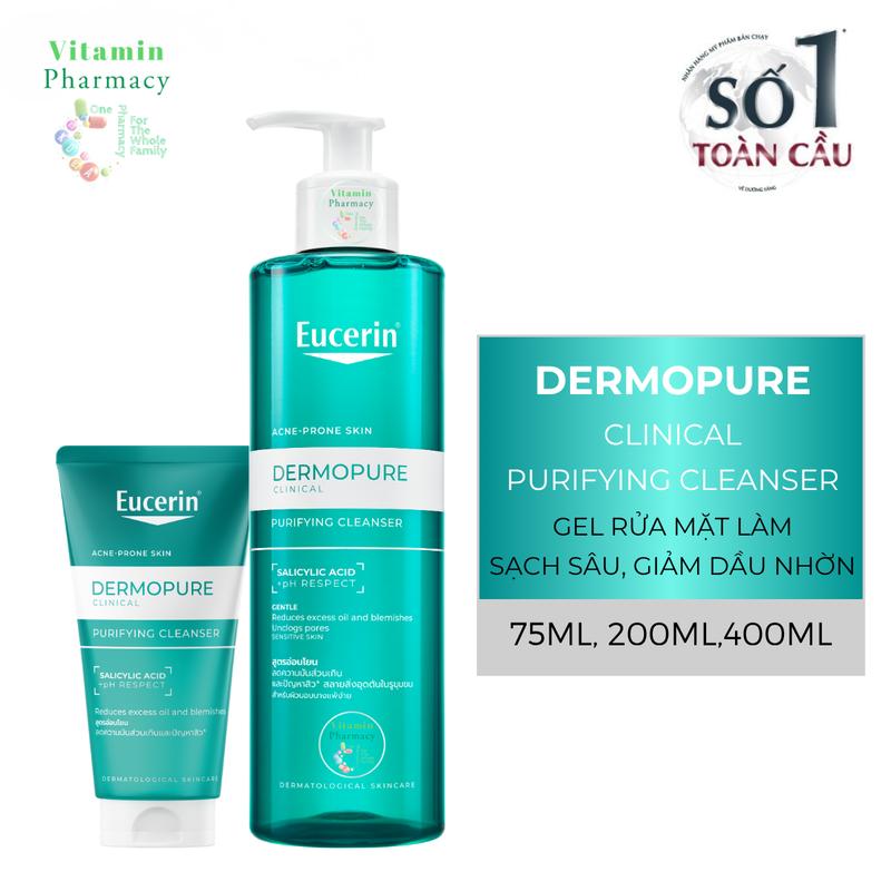 Gel rửa mặt Eucerin DermoPure Clinical Purifying Cleanser 200ml