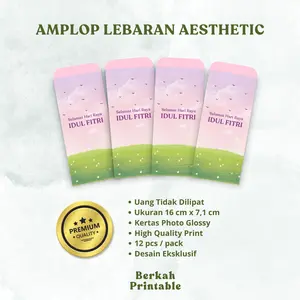 [Bisa CUSTOM tulisan] Amplop THR lebaran desain aesthetic terbaru 2026 isi 12pcs - 20pcs Ukuran besar High Quality Print || Berkah Printable