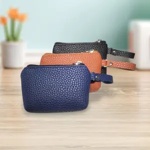 Dompet koin mini papirut bahan tebal kulit sintetis Wanita