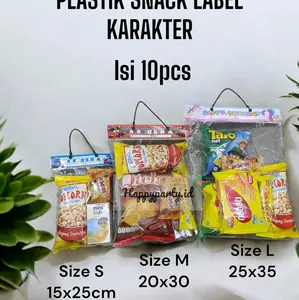 PLASTIK SNACK LABEL ULANGTAHUN ISI 10PCS/PLASTIK ULTAH JINJING