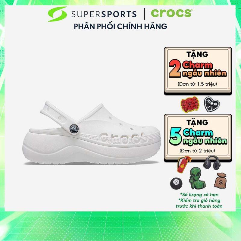 Giày Clog Nữ Crocs Baya Platform - Trắng - 208186-100