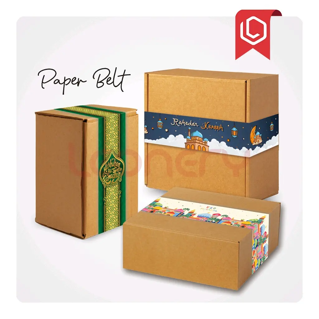 Paper Belt Lebaran Idul Fitri isi 10 pcs/sabuk kertas panjang parcel lebaran idul Fitri/sabuk Toples kue