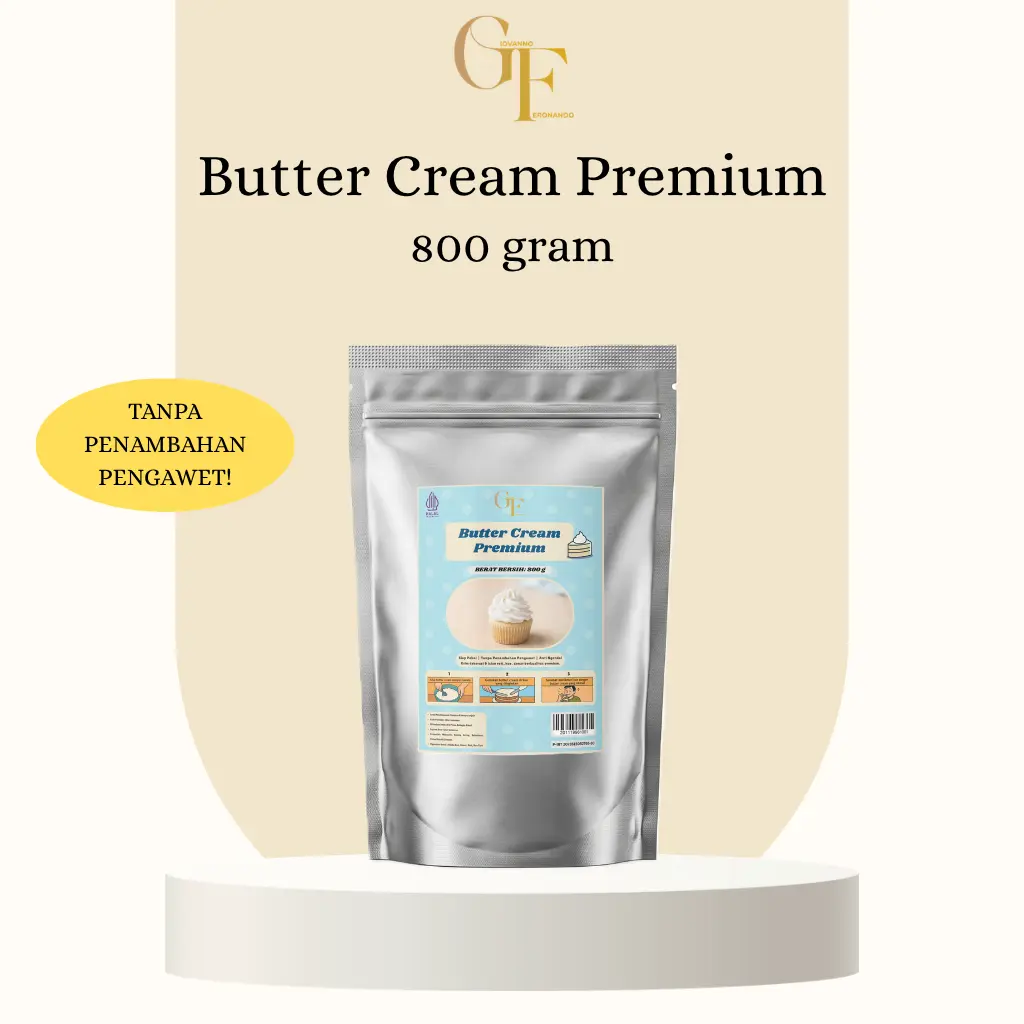 BUTTER CREAM PREMIUM GF 800gr - Siap Pakai