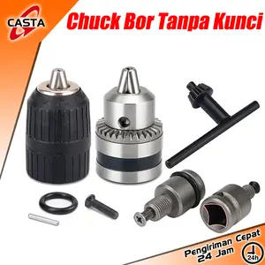 CASTA Universal Drill Chuck 0.8–13mm, Kepala Bor 3 Varian untuk Bor Cordless, Impact Wrench & Mesin Bengkel