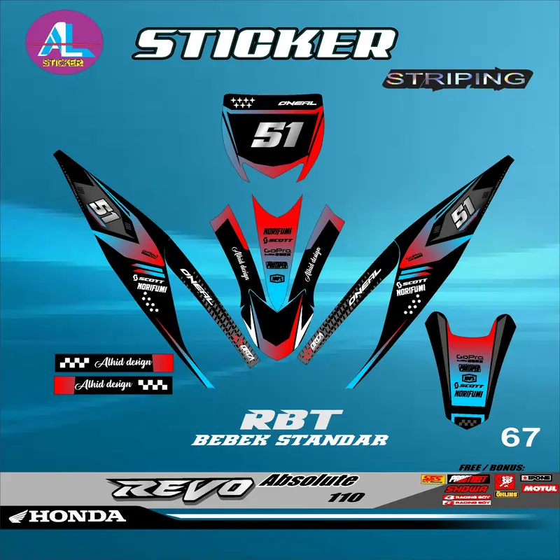COD Sticker SETRIPING RBT REVO ABSOLUTE semi full body rbt VEGA BEBEK MODIF SUPERMOTO YZ CRF KLX RBT new terbaru MOTOR TRABAS AL vol 67 4