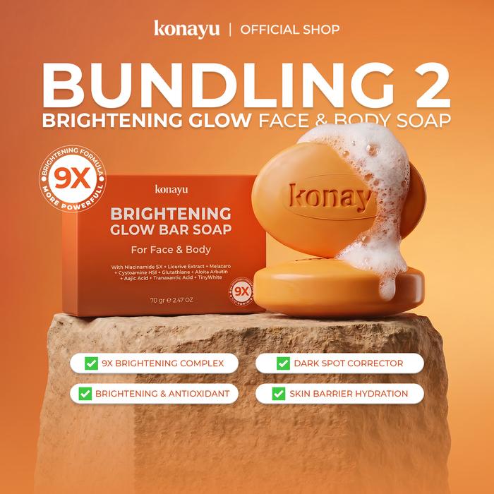 Gambar [Bundling 2] - Konayu Brightening Glow Bar Soap 9 Formula Bahan Pencerah 70gr dari Konayu Beauty Kab. Sleman Tokopedia