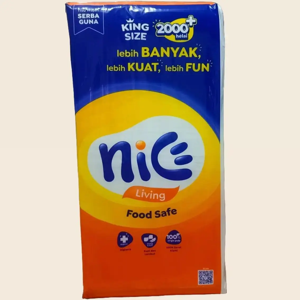 Nice Living Tissue King Size 2000 Helai 1kg 1000 Sheets Lebih Banyak Kuat Fun Food Safe Tisu King Size Aman untuk Makanan