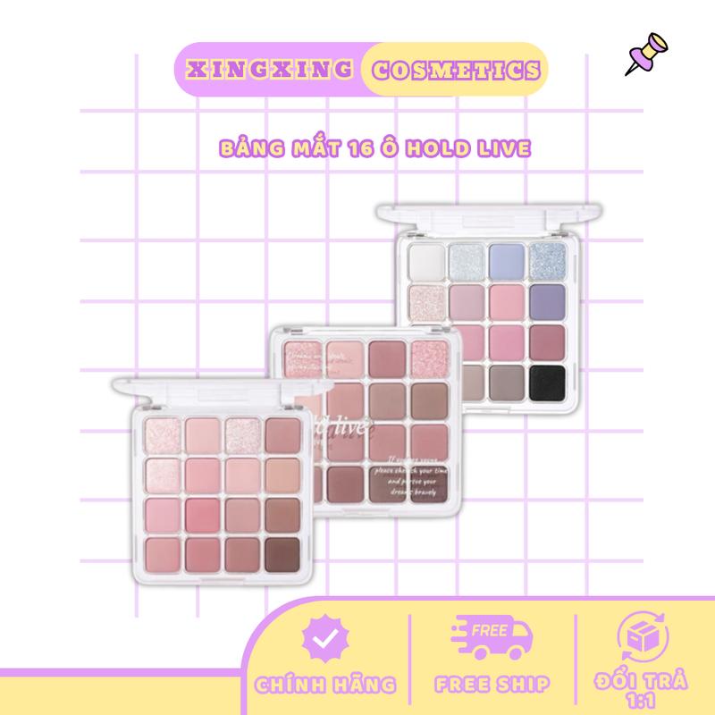 16 Ô Hold Live Sunset Magic HL716 chất phấn mềm mịn lâu trôi tone hồng cam HL716 Trang Điểm Nữ Mỹ Phẩm Cosmetic bảng mắt lạnh
