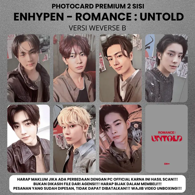 (ISI 7 PCS) Photocard ENHYPEN ROMANCE UNTOLD XO - PC 2 SISI KPOP Premium fotocard Merch Unofficial Enha Engene RU 2