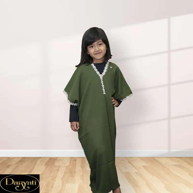 Fashion Anak Viral Kekinian Kaftan Anak Perempuan Usia 1-9 Tahun Cantik Lembut Panjang Nyaman Gamis Muslim 7