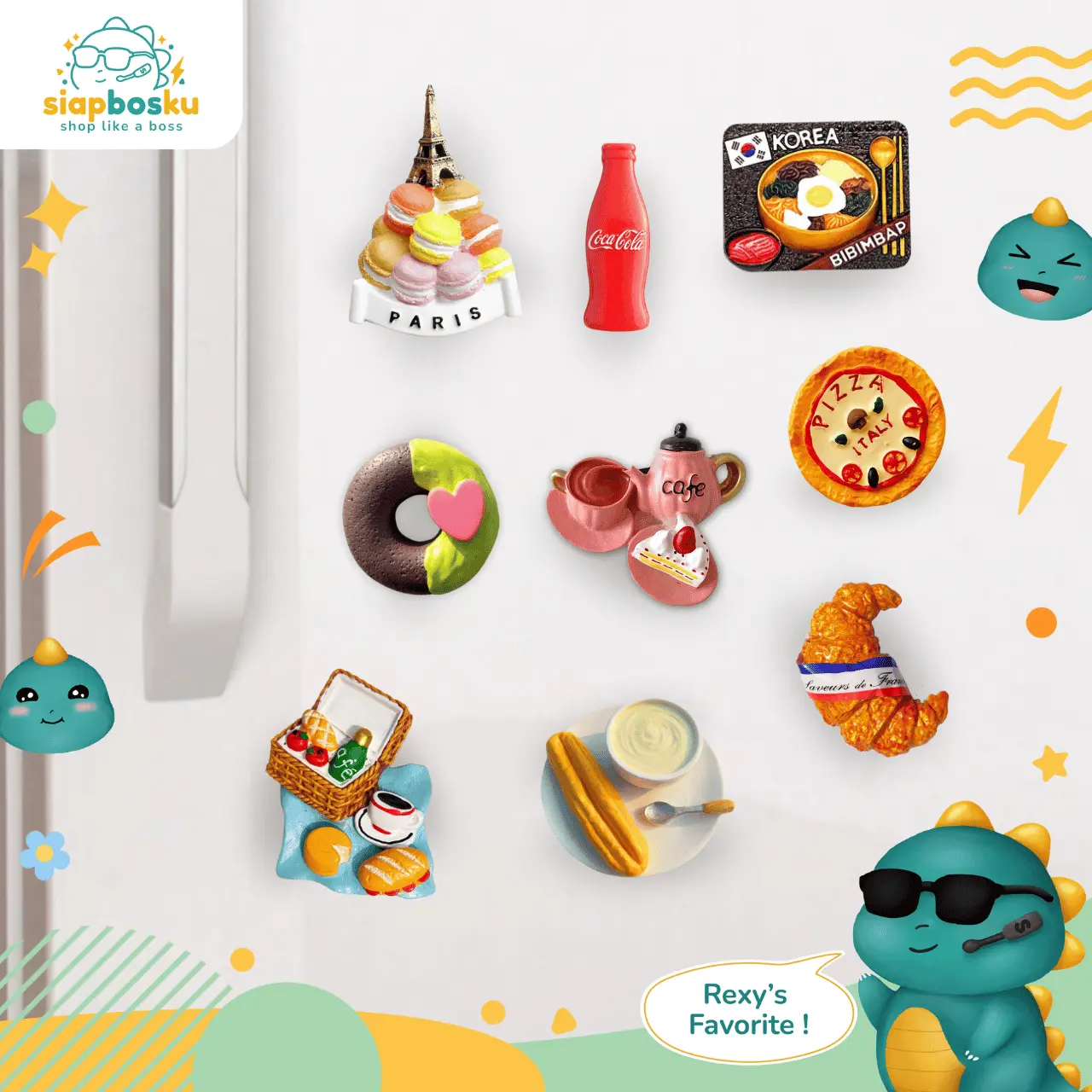 MAGNET TEMPELAN KULKAS LUCU MOTIF MAKANAN PREMIUM BESAR REALISTIS