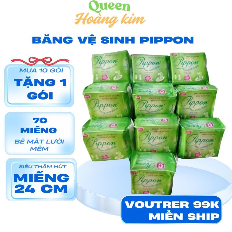Combo 10 Gói Băng Vệ Sinh Pippon Có Cánh Dùng Cho Ngày Nhiều Gói 23cm+29cm Chất Liệu Lưới Mềm Nữ Women Tampon