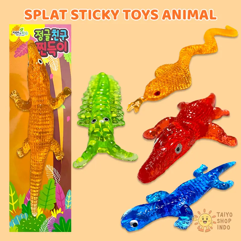 TAIYO Mainan Anak Splat Sticky Toys Animal Hewan Tempel Jelly Wall Tembok Dinding 0