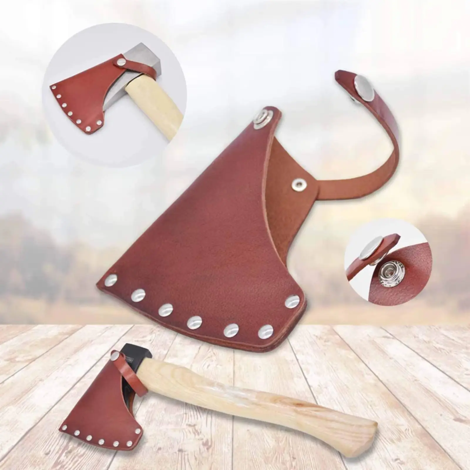 1PCS Axe Head Cover Hatchet Head Sheath Leather Axe Case Camping Blade Cover Protector AXE Camping Accessories