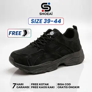 SHOEAI Phantom Sepatu Hitam Sports Pria Wanita Casual Karet Sneakers Running
