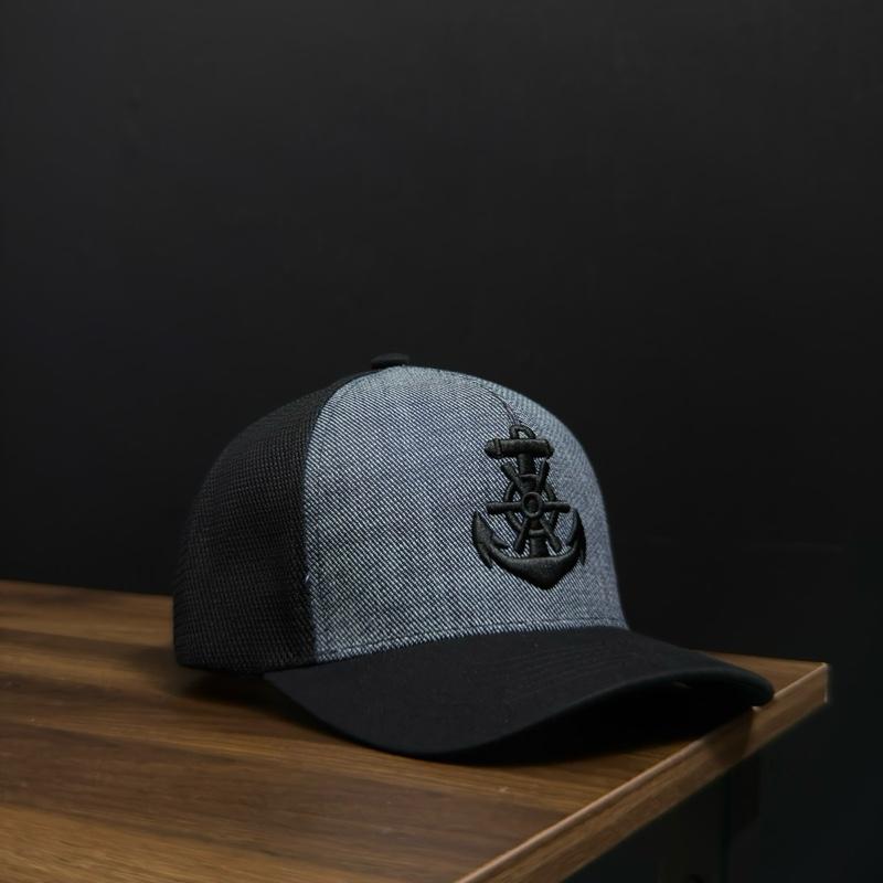 Nón mỏ neo,Mũ nón lưỡi trai phối lưới nửa đầu thêu hình mỏ neo dành cho nam nữ size đầu nhỏ và trung