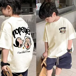 Kaos Anak Korea Style Unisex Perempuan Laki-laki Usia 1-12 Tahun Motif Popeye  100% Cotton Combat 30s Premium Nyaman Adem Fashion Kekinian