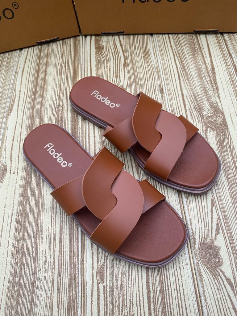 Product Introduction of Sandal Slop Wanita Silang triple Terbaru Hak Datar 1 cm Kulit Sintesis/sandal flat wanita kekinian 8