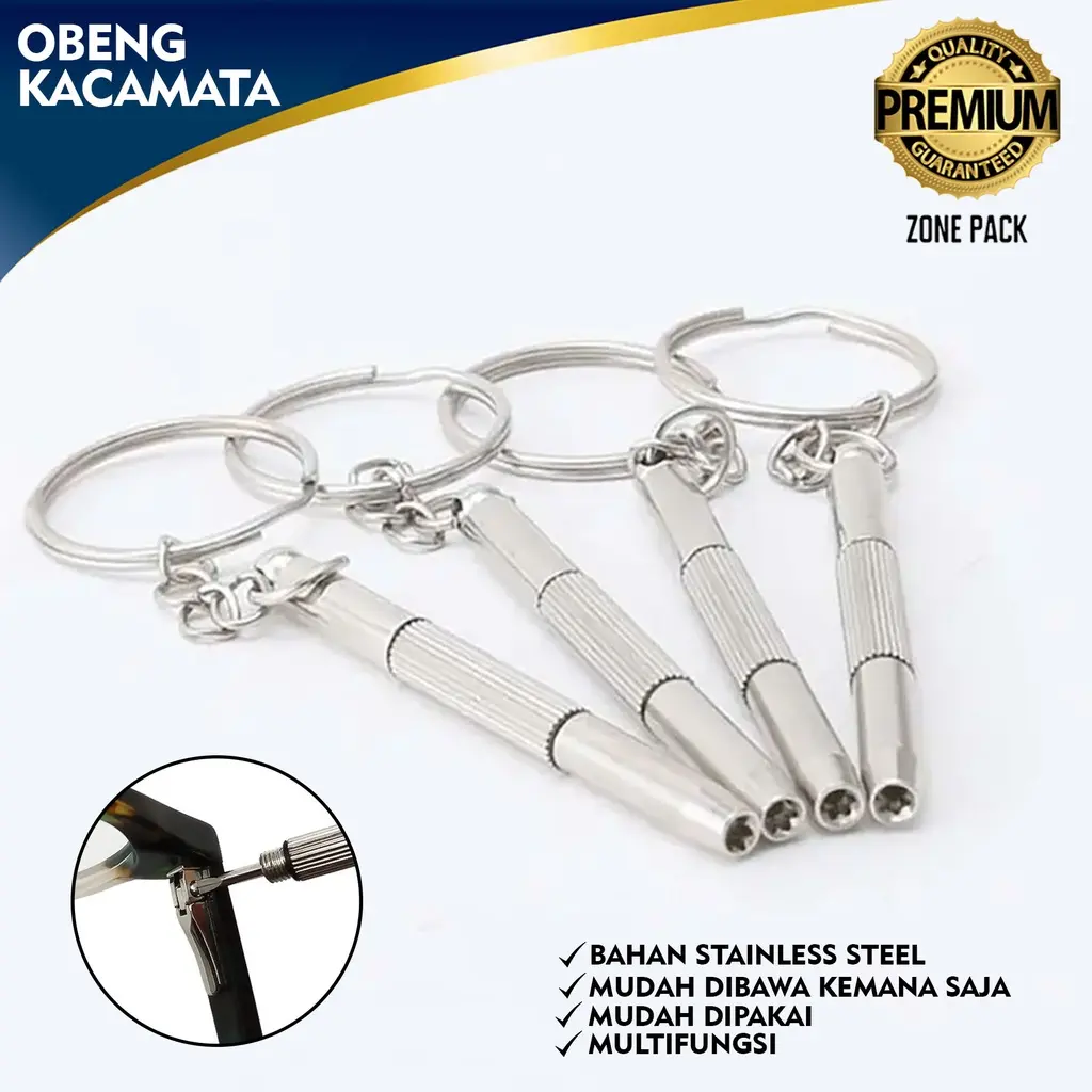 Gantungan Kunci 3 In 1| Obeng Kacamata Plus Minus | Obeng Mini Jam Tangan | Gantungan Kunci Obeng 3 In 1