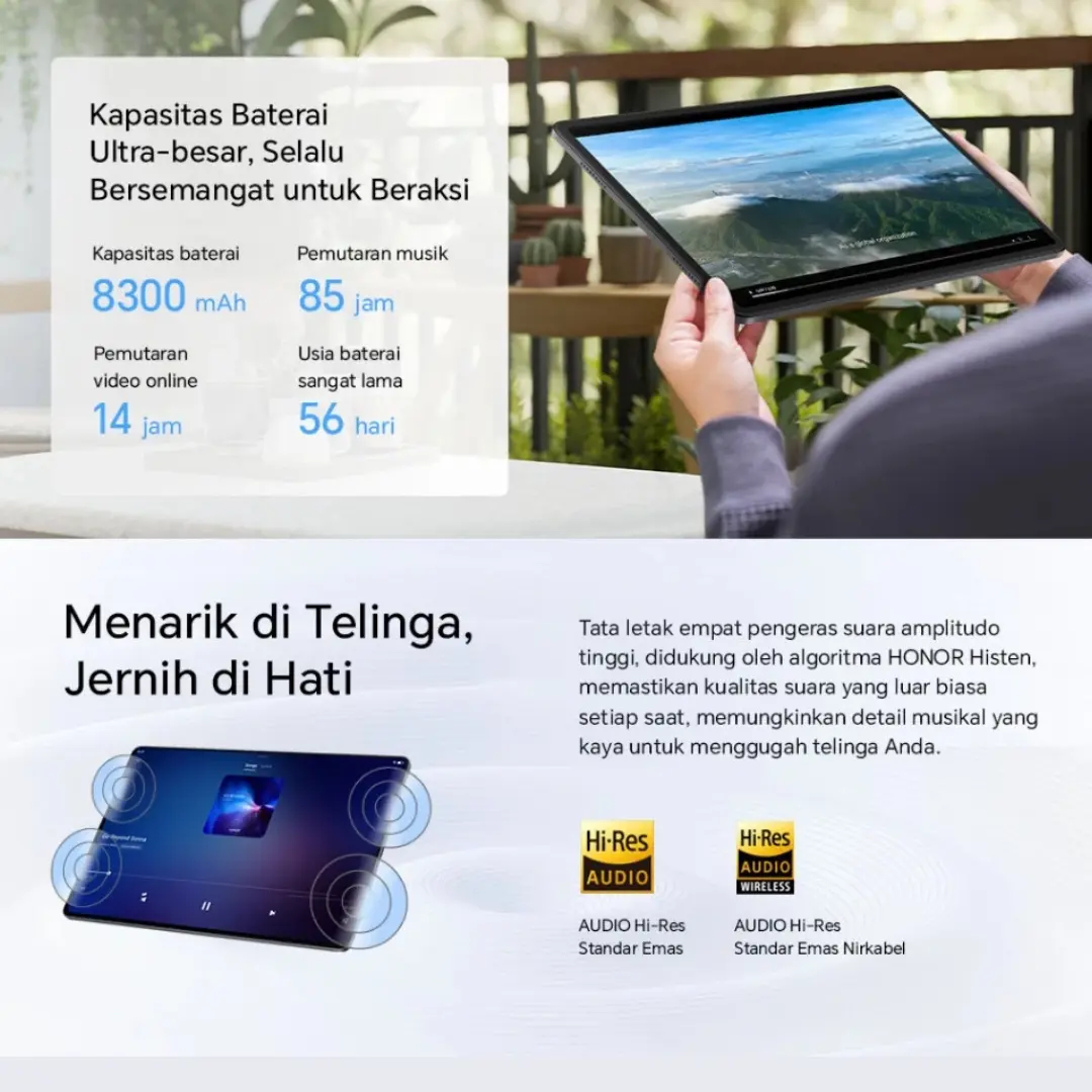 Honor Pad X8a RAM 4/128GB Snapdragon 680 Octa-coreLCD 90Hz Garansi Resmi Honor Indonesia 1 Tahun