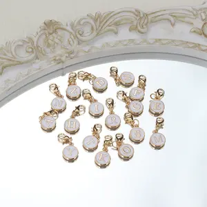 【COD】Model terbaru 2026 Aksesori Perhiasan DIY, Aksesori Lingkaran Dua Sisi, Liontin Huruf Inggris dari Paduan Logam