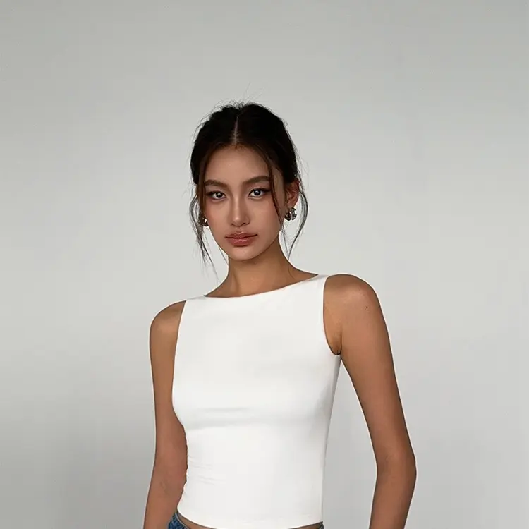 Women Casual Tank Top Sleeveless Boat Neck 3350 (S/M/L)