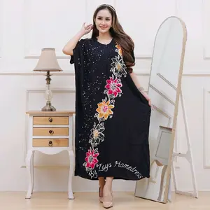 Daster Lowo Salsa Cap Batik BUSUI Murah Premium untuk Wanita Bahan Rayon Motif Bunga Elegan Bumil Tidur Kancing resleting Panjang Piyama Pendek Cantik Pekalongan