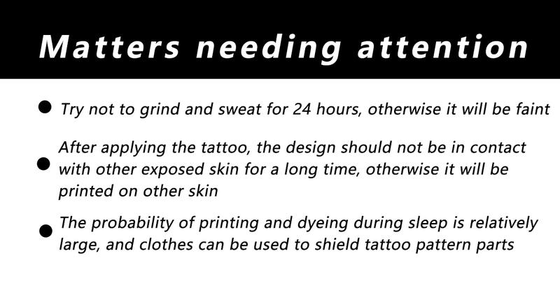 Product Introduction of Temporary tattoo sticker ZOAR-P91 Long-lasting tattoo adhesive art decoration for men and women. 7