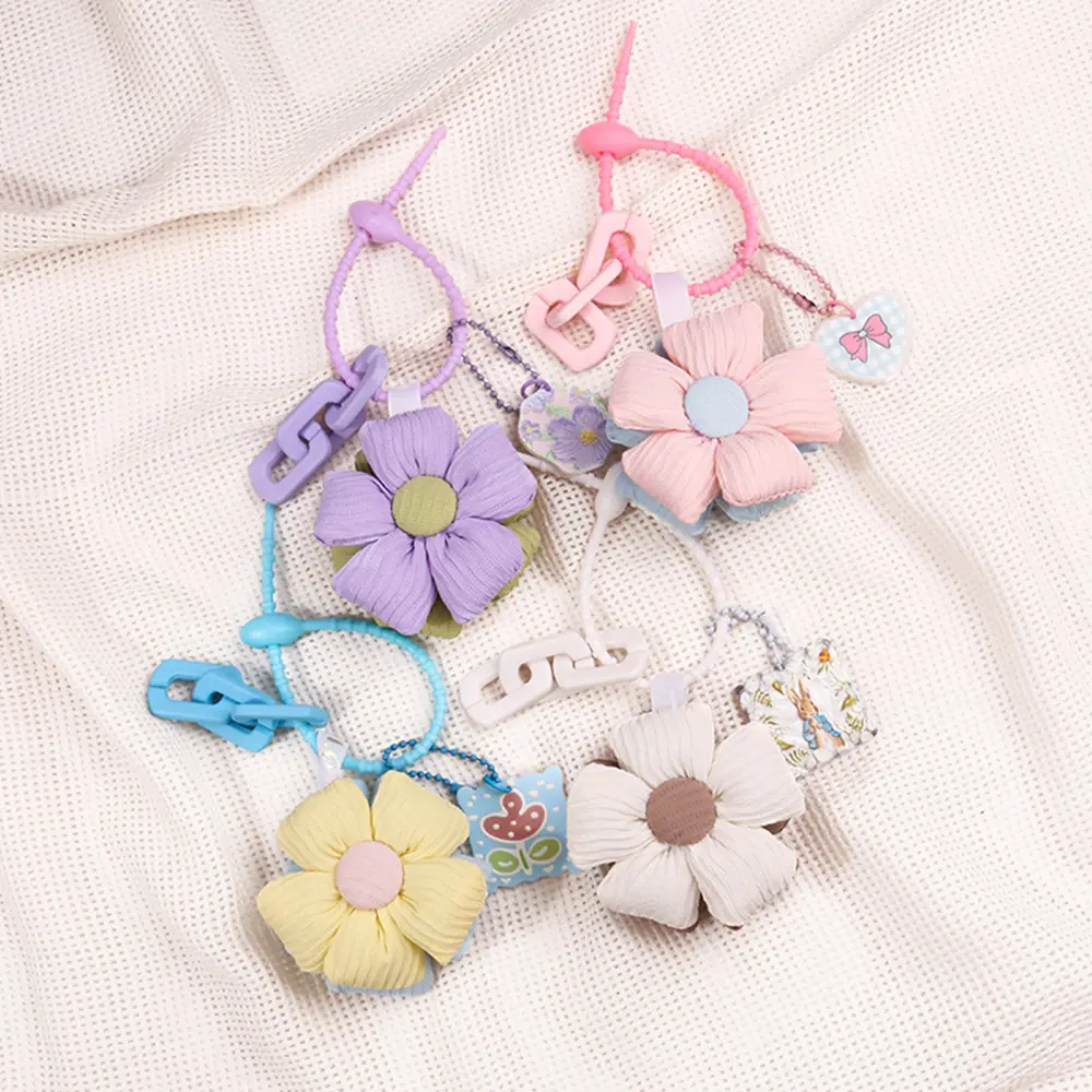Sunflower Pendant Headset Pendant Cloth Flower Pendant Girl  Creative Backpack Pendant