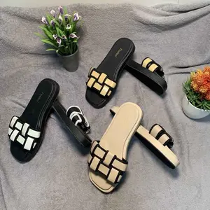 Sandal cewek slop model ketupat kekinian termurah casual putih