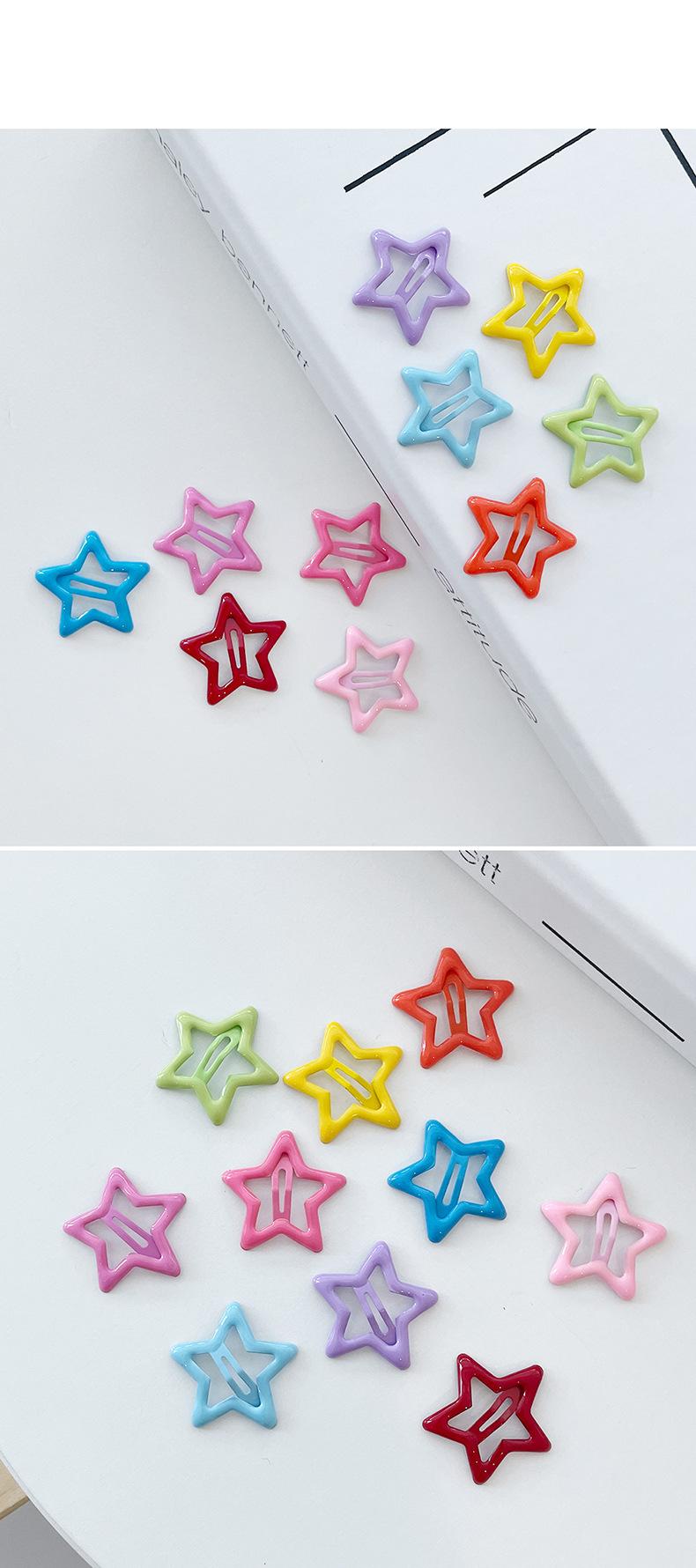 Product Introduction of Silver Star Hair Clips for Girls Filigree Star Metal Snap Hairpins Barrettes Hair Jewelry Nickle Free Lead Free Sexy Y2k Style 15