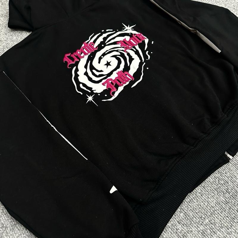 Product Introduction of HOODIE BOXY Menyala ZipperJAKET ZIPPER BOXY SABLON FOAMING DAN AKSEN MENYALA BLACK PING PRIA WANITA Unisex Hitam Sweater Santai 18