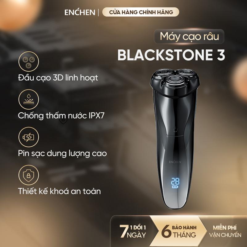 Máy cạo râu Enchen Blackstone 3 tích hợp tông đơ nhỏ, đầu dao 3D chống nước pin lên đến 60 ngày - BH 6 tháng