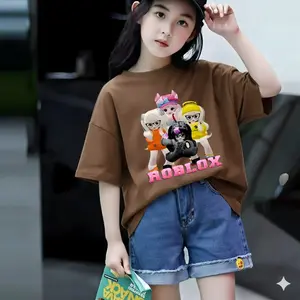 Kaos Distro Oversize Anak Perempuan Gambar Roblok 4 Cewek / Buat Umur 3-14 Tahun / Fashion Anak Perempuan