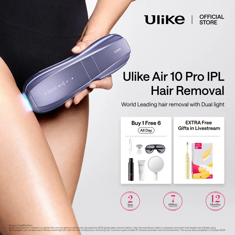 KOL LIVE【BUY 1 FREE 6】Ulike Air 10 Pro Ice Cooling IPL Hair Removal Device