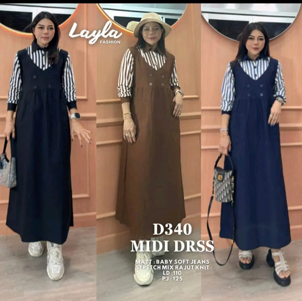 MIDI DRESS LAYLA DNL SOFT JEANS PREMIUM