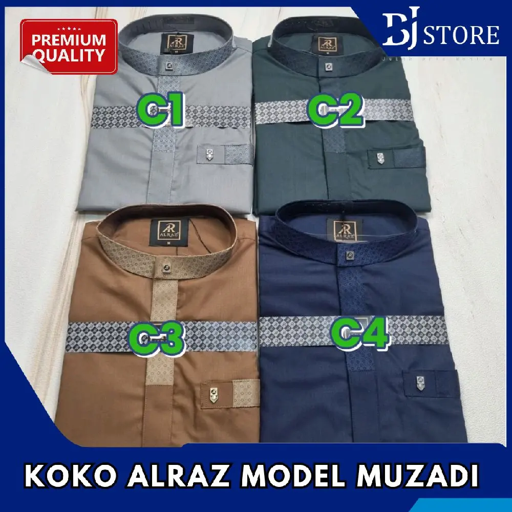 Koko Alraz MUZADI  Lengan Pendek Katun Premium Pria Muslim