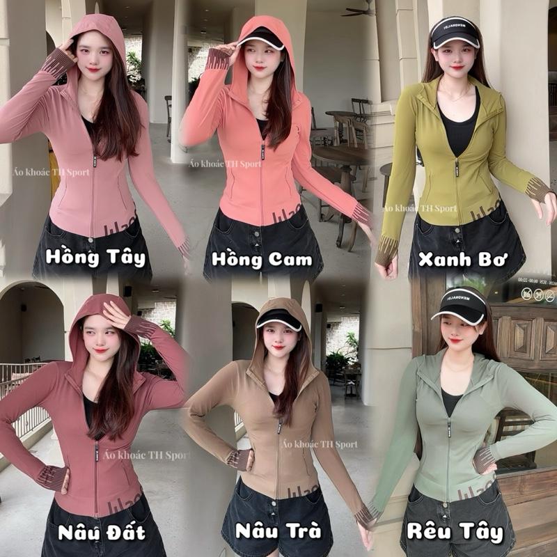 Áo Khoác Thể Thao Nữ Mẫu Mới 2025 Phom Vừa TH055 - Áo Khoác Chống Nắng Dệt Kim Co Giãn Thoáng Mát 2 Túi Khóa Kéo Tôn Dáng TH SPORT