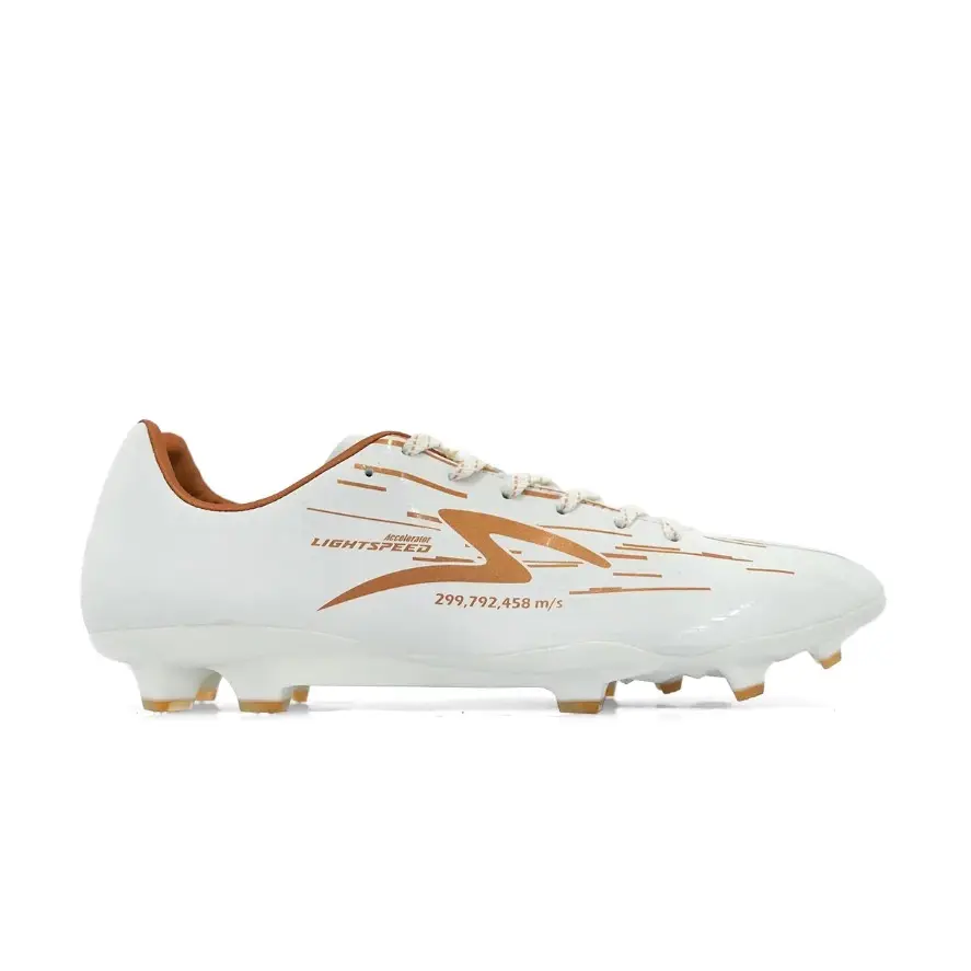 Sepatu Sepak Bola SPCS Lightspeed Reborn FG White Pale Gold BNIB Termurah - Boots