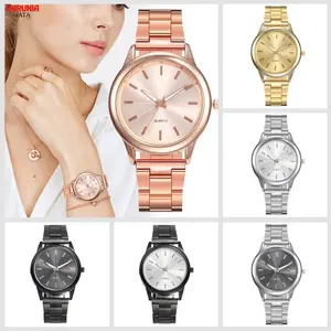 KJ Jam Tangan Wanita Pria  Analog Casual Fashion Strap Rantai Stainless Steel Quartz Couple JF086 Souvenir