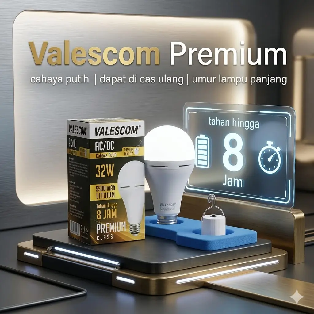 VALESCOM Lampu emergency lampu ajaib Cas Sentuh Tahan Lama 8 Jam - 10W/15W/18W/22W