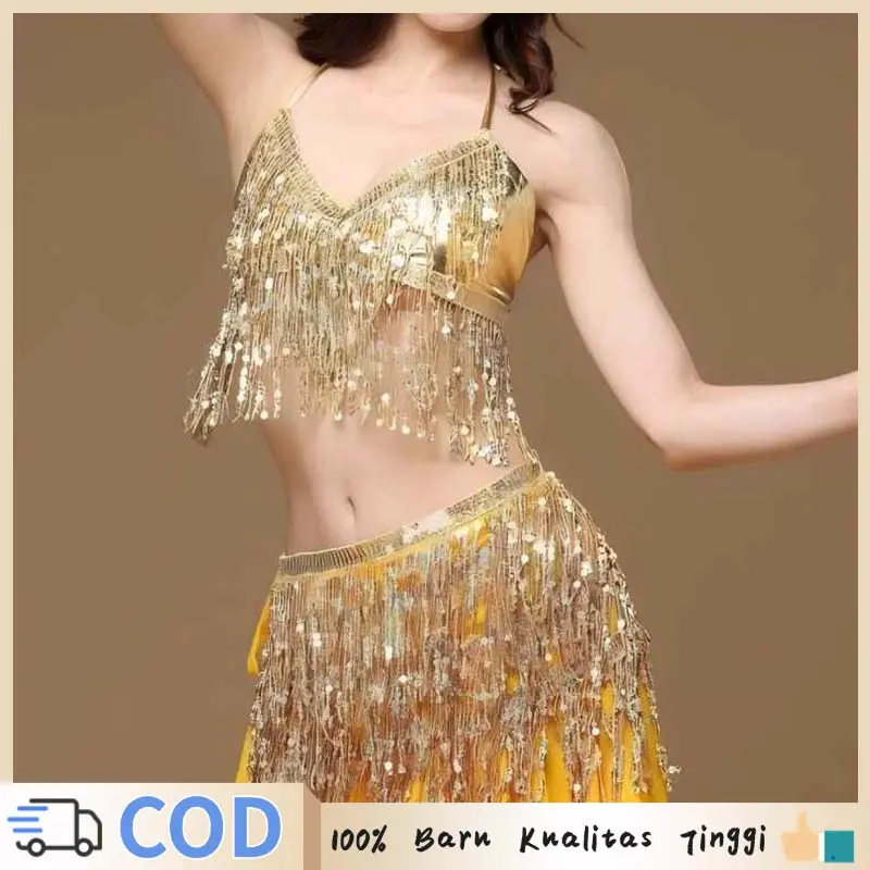 Belly Dance Outfit Sequins Baju Belly Dance Wanita Sabuk Belly Dance Bellydance