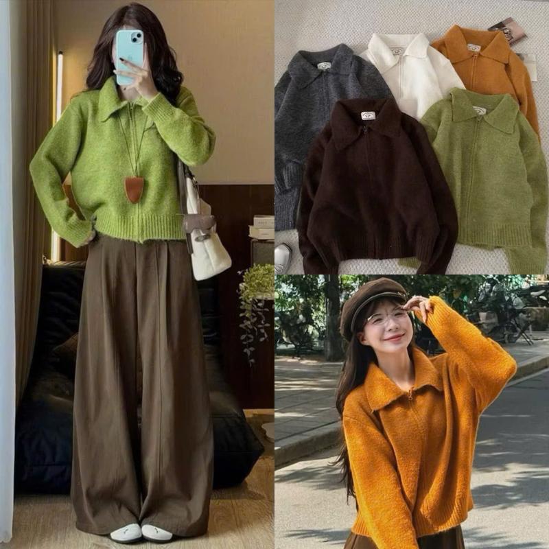 Áo khoác len cổ bẻ khóa kéo tag CỪU len lông dày dặn SUMIISHOP mã AL50