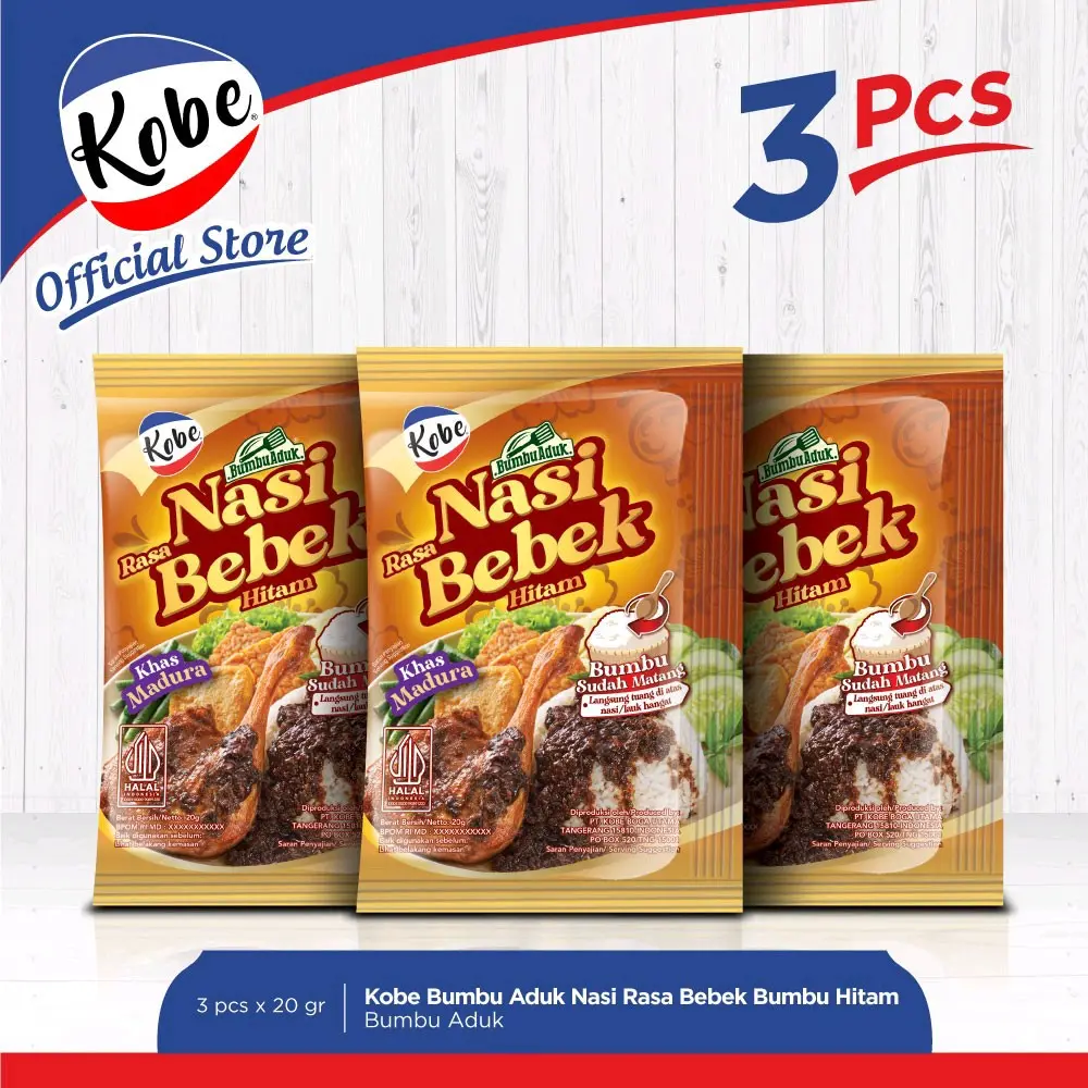 Kobe Bumbu Nasi Bebek Hitam / Bumbu Rendang Isi 3 Sachet